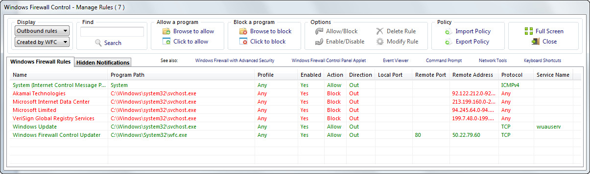 Windows Firewall Control